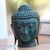 Bronze statuette, 'Buddha's Head in Green' - Green Patina Bronze Buddha Head Statuette thumbail