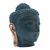 Bronze statuette, 'Buddha's Head in Green' - Green Patina Bronze Buddha Head Statuette (image 2c) thumbail