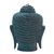 Bronze statuette, 'Buddha's Head in Green' - Green Patina Bronze Buddha Head Statuette (image 2d) thumbail