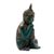 Bronze statuette, 'Resting Buddha in Green' - Resting Buddha Bronze Statuette with Green Patina (image 2d) thumbail