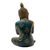 Bronze statuette, 'Resting Buddha in Green' - Resting Buddha Bronze Statuette with Green Patina (image 2e) thumbail
