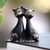 Bronze statuette, 'Cat Couple' - Romantic Bronze Statuette of Two Cats thumbail