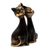 Bronze statuette, 'Cat Couple' - Romantic Bronze Statuette of Two Cats (image 2b) thumbail