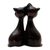 Bronze statuette, 'Cat Couple' - Romantic Bronze Statuette of Two Cats (image 2c) thumbail