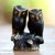 Bronze statuette, 'Owl Pair' - Artisan Crafted Bronze Owl Statuette thumbail