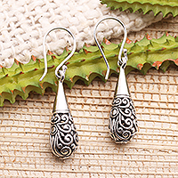 Sterling silver dangle earrings, 'Enchanting Bali' - Ornate Sterling SiIver Dangle Earrings
