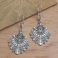 Sterling silver dangle earrings, 'Pretty Jamang' - Ornate Sterling Silver Dangle Earrings