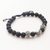 Sterling silver lava stone unity bracelet, 'Helping Hands Together' - Balinese Sterling Silver Black Lava Stone Unity Bracelet (image 2b) thumbail