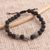 Sterling silver lava stone unity bracelet, 'Helping Hands Together' - Balinese Sterling Silver Black Lava Stone Unity Bracelet (image 2c) thumbail