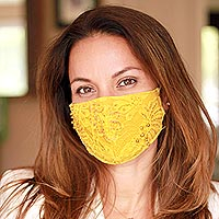 Featured review for Beaded rayon lace face masks, Island Glamour (set of 3)