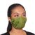 Cotton face masks 'Cool Blossoms' (set of 3) - 3 Green & Turquoise Cotton Masks with Embroidered Flowers (image 2c) thumbail