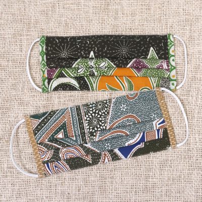 Cotton face masks, Island Nights (pair)