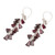 Garnet cluster earrings, 'League of Light' - Garnet Bead Sterling Silver Cluster Waterfall Earrings (image 2c) thumbail