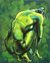 'Green Home' - Artistic Signed Artistic Nude Painting in Green from Java thumbail
