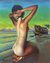 'Lonely Heart' - Signed Original Painting of Woman on Beach thumbail