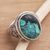 Men's sterling silver ring, 'Basket of Blue' - Men's Sterling Silver Woven Motif Ring (image 2b) thumbail