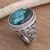 Men's sterling silver ring, 'Basket of Blue' - Men's Sterling Silver Woven Motif Ring (image 2c) thumbail
