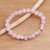 Rose quartz beaded stretch bracelet, 'Love in Pink' - Love Themed Rose Quartz Beaded Stretch Bracelet (image 2b) thumbail