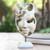 Wood mask, 'Dragonfly Beauty' - Hibiscus Wood Face and Dragonfly Mask thumbail