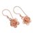 Rose gold plated filigree dangle earrings, 'Flower Allure' - Hand Crafted Rose Gold Plated Flower Dangle Earrings (image 2c) thumbail