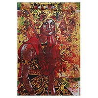 'Gandrung Jaran Goyang' (2018) - Signed Acrylic Dancer Painting from Bali