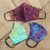 Rayon batik face masks, 'Autumn Skies' (set of 3) - Set of 3 Rayon Batik Reusable Face Masks (image 2c) thumbail