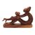 Suar wood statuette, 'Monkey and Son' - Handmade Suar Wood Monkey Statuette (image 2a) thumbail