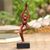 Suar wood statuette, 'Monkey Dance' - Hand Crafted Suar Wood Yoga Themed Monkey Statuette thumbail