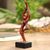 Suar wood statuette, 'Monkey Dance' - Hand Crafted Suar Wood Yoga Themed Monkey Statuette (image 2b) thumbail