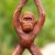 Suar wood statuette, 'Monkey Dance' - Hand Crafted Suar Wood Yoga Themed Monkey Statuette (image 2c) thumbail