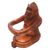 Wood wine holder, 'Monkey Hug' - Handmade Suar Wood Monkey Wine Holder (image 2c) thumbail