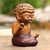 Wood statuette, 'Buddha in Brown' - Indonesian Hand Carved Suar Wood Buddha Statuette (image 2b) thumbail