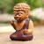 Wood statuette, 'Buddha in Brown' - Indonesian Hand Carved Suar Wood Buddha Statuette (image 2c) thumbail