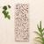 Wood relief panel, 'Beautiful Bamboo' - Suar Wood Bamboo Leaf-Motif Relief Panel thumbail