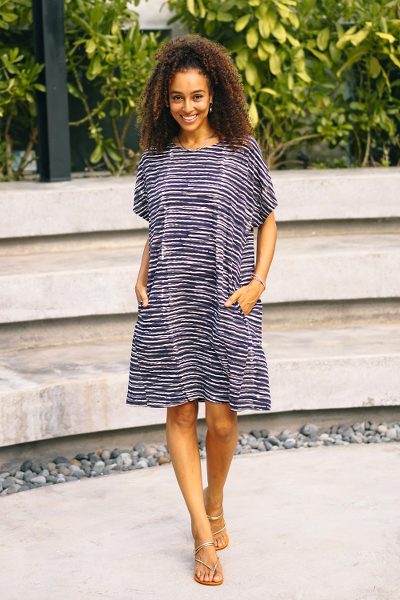 Rayon batik dress, Stormy Afternoon