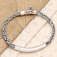 Sterling silver pendant bracelet, 'Temple Decorations' - Sterling Silver Borobudur Pendant Bracelet From Indonesia