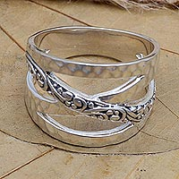 Sterling silver band ring, 'Infinity Sign' - Hand Made Sterling Silver Band Ring