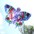 Hand-painted nylon kite, 'Mariposa' - Hand-Painted Nylon Butterfly Kite thumbail