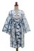 Hand-woven cotton robe, 'Web of Life' - Hand-Woven Cotton Robe from Java thumbail