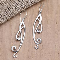 Sterling silver dangle earrings, 'Musical Gift' - Music-Themed Sterling Silver Dangle Earrings