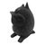 Wood eyeglass holder, 'To See You in Black' - Artisan Crafted Suar Wood Owl Eyeglass Holder (image 2d) thumbail