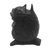 Wood eyeglass holder, 'To See You in Black' - Artisan Crafted Suar Wood Owl Eyeglass Holder (image 2e) thumbail