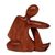 Wood statuette, 'Unwind' - Suar Wood Statuette (image 2d) thumbail