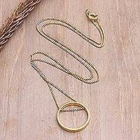 Gold-plated pendant necklace, 'Eternal Return' - Hand Made Gold-Plated Pendant Necklace