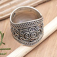 Sterling silver band ring, 'The Honest Truth' - Hand Crafted Sterling Silver Band Ring from Bali