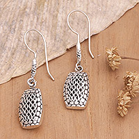 Sterling silver dangle earrings, 'Happy Accident' - Handcrafted Sterling Silver Dangle Earrings
