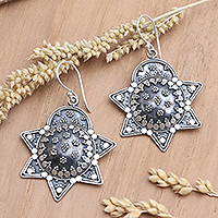 Sterling silver dangle earrings, 'Twinkle, Twinkle' - Sterling Silver Dangle Earrings with Star Motif