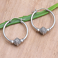 Featured review for Sterling silver hoop earrings, Brilliant Mind