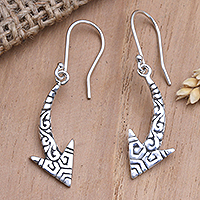 Sterling silver dangle earrings, 'Right Path' - Sterling Silver Dangle Earrings with Arrow Motif