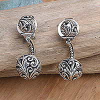 Sterling silver drop earrings, 'Act of Grace' - Artisan Crafted Sterling Silver Drop Earrings